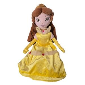 DISNEY Princess Belle Plush Doll 16'' Yellow Ballgown Dress Zipper Pouch